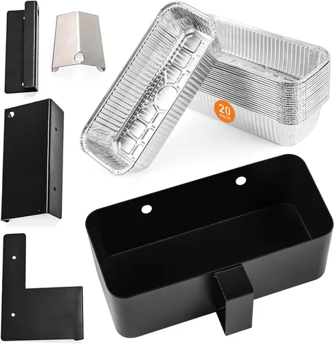 Vista 20 de Uniflasy Bandeja de Grasa con Bandeja Colectora y Forro de Papel Aluminio Universal Compatible con Nexgrill, Dynaglo, Cuisinart, Charbroil, Kenmore