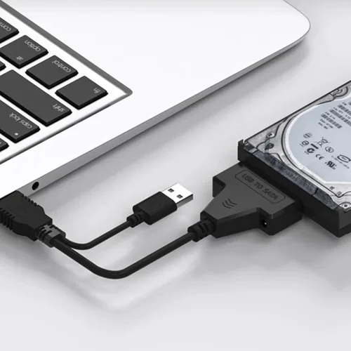 Vista 3 de KUJOBUY Adaptador de cable SATA a USB 2.0 para disco duro HDD de 2.5 "Conector de disco duro SSD de 22 pines 7+15 Cable SATA 1 2 3 Convertidor
