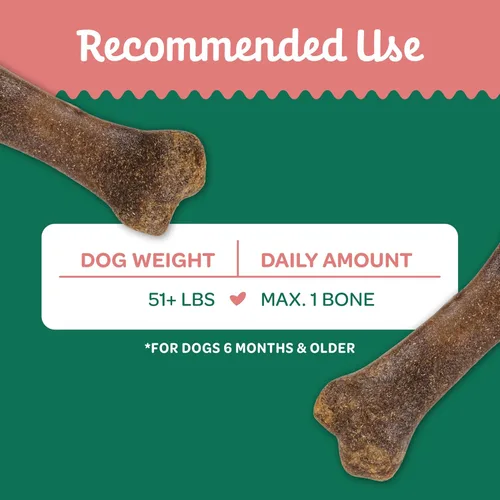Vista 5 de Wholesome Pride Golosinas naturales y saludables para perros, paquete de 2 unidades para perros grandes, sabor a tocino, fabricadas en los Estados