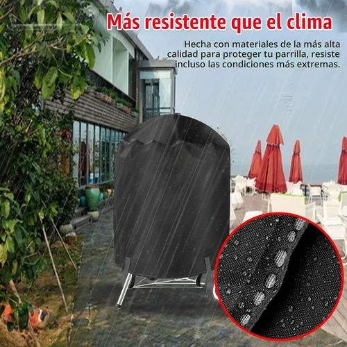 Vista 5 de Funda para parrilla, cubierta de parrilla de gas de 22 pulgadas, impermeable, resistente a la intemperie, resistente a los rayos UV y a la Negro