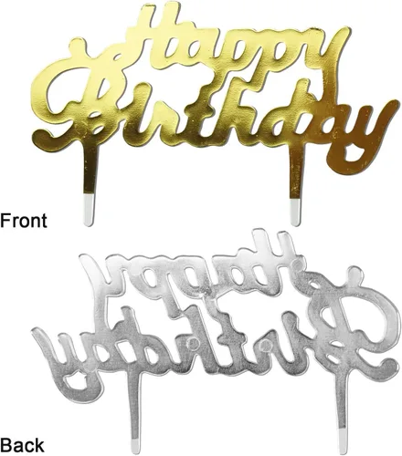 Vista 3 de Mini decoraciones de plástico dorado para cupcakes para decoración de mesa de postre de fiesta, 50 unidades Shxstore