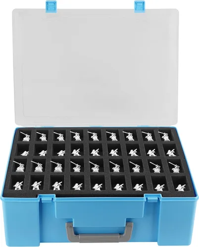 Vista 11 de Funda de Transporte Resistente para Figuras en Miniatura con 108 Ranuras - Estuche de Transporte Compatible con D&D y Más (Transparente)