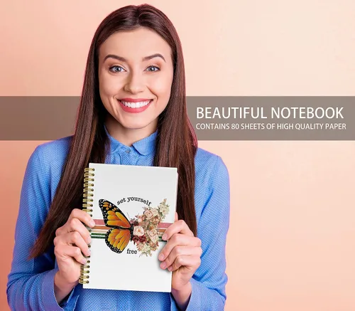 Vista 2 de Knibeo Cuadernos inspiradores, cuaderno inspirador, diario inspirador, diario inspirador para mujeres, 5.5 x 8.3 pulgadas, cuaderno encuadernado