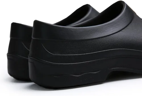 Vista 5 de Zapatos de trabajo unisex antideslizantes para hombres y mujeres, impermeables, resistentes al aceite, zapatos de chef de cocina, zuecos