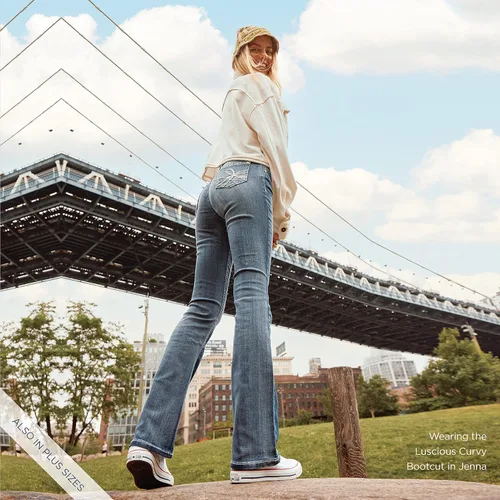 Vista 9 de WallFlower Jeans elásticos Insta para mujer con corte de bota y curvas