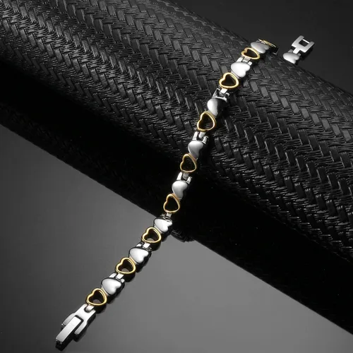 Vista 3 de BioMag Titanium Steel Magnetic Bracelet for Women Copper Rings w 3500 Gauss Magnets for Women Mom Jewelry Gift for Mothers Day