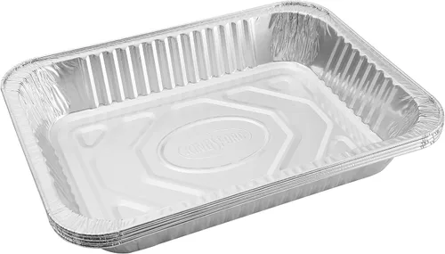 Vista 8 de Kingsford Sartenes de aluminio extra resistentes para asar a la parrilla, sartenes desechables de papel de aluminio ideales para cocinar, hornear