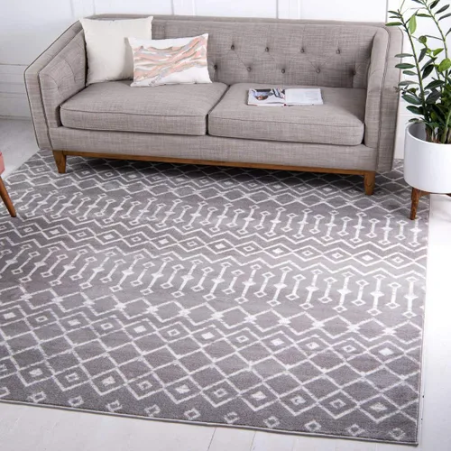 Vista 21 de Unique Loom Enrejado Marroquí Colección Trellis Geométrica Transicional Beige/Marfil Alfombra Área (10 pies 8 pulgadas x 16 pies 5 pulgadas)