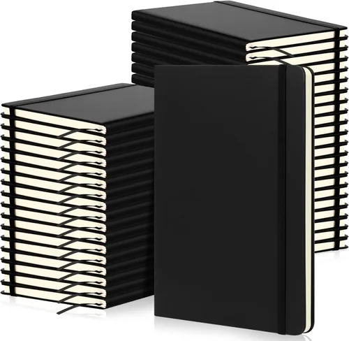 Vista 15 de Honoson 20 Pack Lined Journal Notebooks A5 Hardcover Executive Notebook 5.5" x 8.3" PU Leather Wide Ruled Journals Bulk with Elastic Band for Home