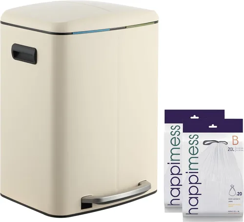 Vista 14 de happimess HPM1005B Marco Rectangular Cesta de Basura de 10.6 Galones con Dos Cubos y Tapa de Cierre Suave, Resistente a Huellas Dactilares, Moderna