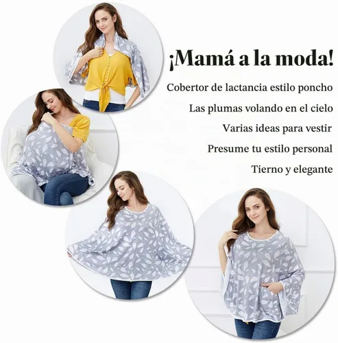 Vista 7 de Funda de lactancia para bebé y poncho de lactancia, cubierta multiusos para toldo de asiento de automóvil, cubierta de carrito de compras, cubierta