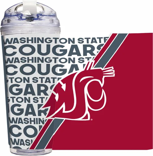 Vista 36 de Rico Industries Taza acrílica NCAA estándar de 24 onzas con tapa con bisagra, taza de doble pared oficialmente licenciada con pajita