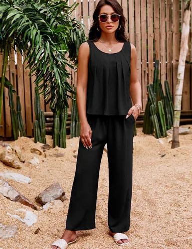 Vista 6 de Blooming Jelly Conjuntos de dos piezas para mujer, trajes de lino a juego, trajes elegantes con pantalones