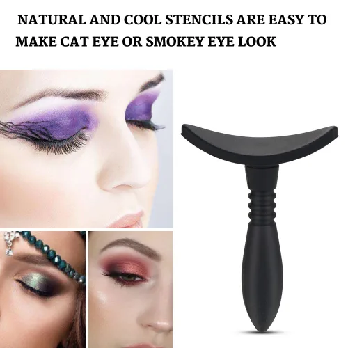 Vista 2 de Aplicador de silicona para sombra de ojos, herramienta de sombra de ojos flexible reutilizable para ahumar y maquillaje, plantilla de maquillaje