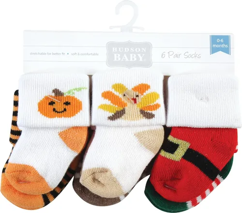 Vista 2 de Hudson Baby unisex-baby Holiday Newborn Terry Socks