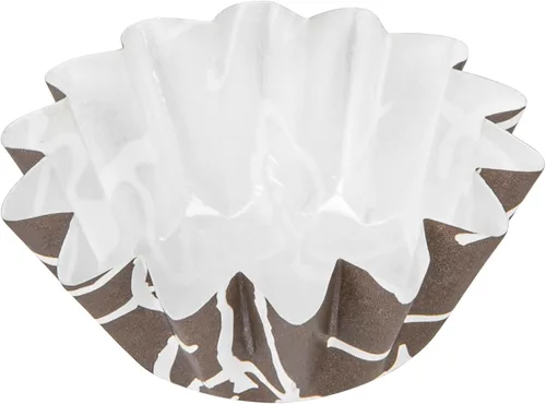Vista 11 de Restaurantware Panificio - Tazas para hornear de 0.4 onzas, 200 forros acampanados para magdalenas, cajas de papel marrón y blanco congelables