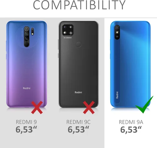 Vista 6 de kwmobile Funda compatible con Xiaomi Redmi 9A / 9AT - Funda protectora de silicona TPU suave y delgada - Negro mate