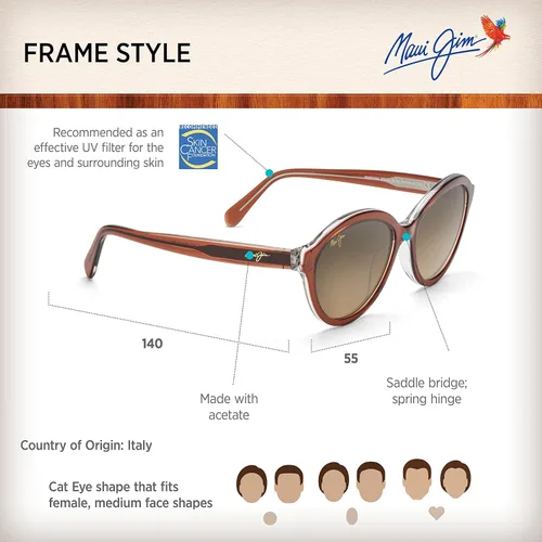 Vista 6 de Maui Jim Mariana gafas de sol ojo de gato para mujer