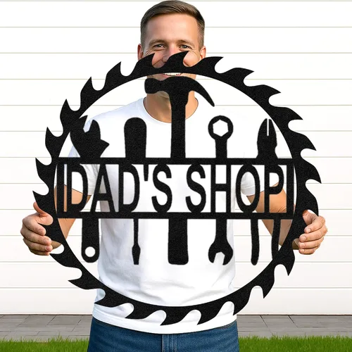 Vista 23 de Letrero de metal personalizado para garaje, arte de pared personalizado para hombres, decoración de taller mecánico con nombre, decoración