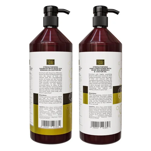 Vista 28 de Set de champú y acondicionador Dead Sea Collection con aceite de argán – Productos hidratantes y suavizantes para el cabello con minerales del Mar