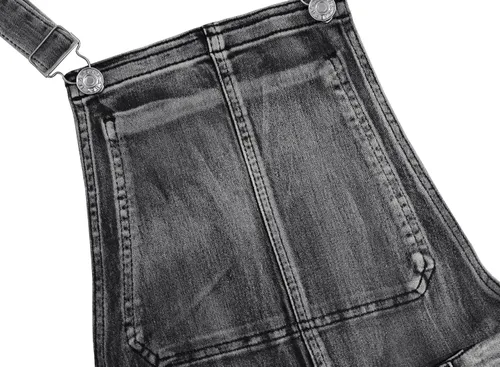 Vista 2 de LONGBIDA Overol de mezclilla para hombre, estilo vaquero, ajuste ceñido con bolsillos