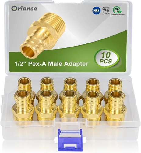 Vista 15 de Paquete de 2 adaptadores Pex-A hembra, 1 pulgada hembra NPT a 1 pulgada PEX-A latón expansión PEX-A accesorios PEX-A, latón sin plomo NSF/ANSI 61