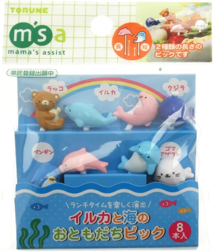 Vista 2 de Kotobuki - Palillos de comida para cajas Bento, amigos de animales marinos