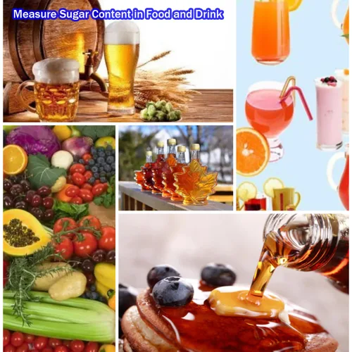 Vista 6 de Aichose - Refractómetro con 0-80% Brix y función automática de compensación de temperatura para medir el contenido de azúcar en frutas, miel, jarabe