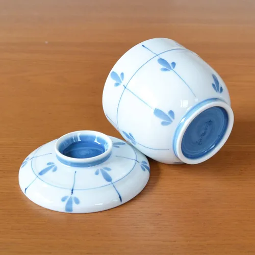 Vista 6 de 有田焼やきもの市場 Chawanmushi - Juego de 2 vasos japoneses Chawan Mushi Arita Imari fabricados en Japón Mebae