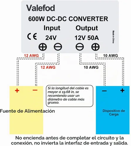 Vista 7 de Transformador de reducción de 24 V a 12 V CC, convertidor buck CC/CC de 50 A y 600 W, fuente de alimentación DIY
