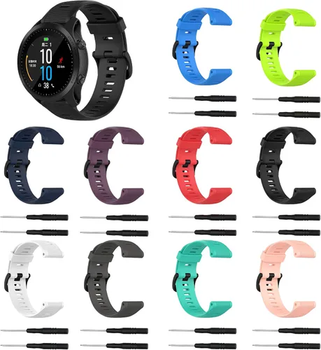 Vista 7 de Correa para Garmin Forerunner 945, correa de repuesto de silicona suave para reloj inteligente Garmin Forerunner 935 (sin rastreador)
