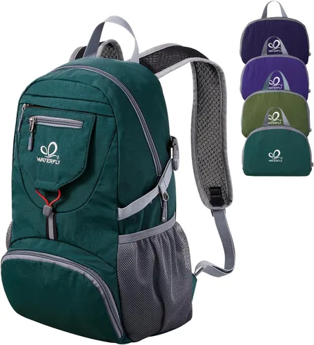 Vista 20 de WATERFLY Mochila pequeña ligera y plegable: mochila de 20 l ultra ligera, plegable, de senderismo, de viaje, de camping, de día, para hombre y mujer