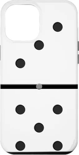 Vista 6 de iPhone 14 Domino Dominoes Cuban Game Player Piece Blanco Negro Case
