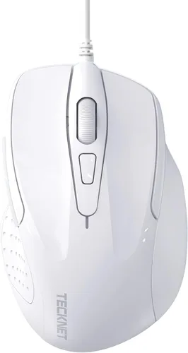 Vista 13 de TECKNET Ratón USB con Cable, Ratón de 6 Botones con Cable para Computadora con 4 DPI Ajustables, Ratones Ópticos para Computadora con Diseño