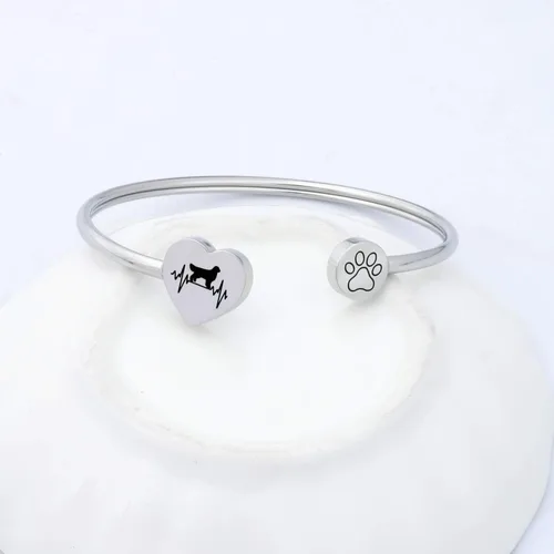 Vista 4 de FUSTMW Pulsera para dueño de perros salchichas boxeador Golden Retriever regalos para amantes de los perros Pitbull Boston Terrier