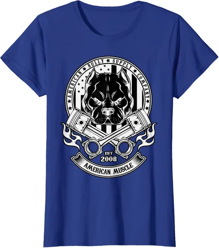 Vista 34 de American Muscle - Camiseta de cabeza dura Pit Bull American Bully, Negro, S