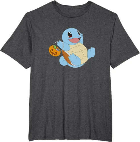 Vista 13 de Pokémon Halloween Squirtle With His Trick or Treat Basket Camiseta, Negro
