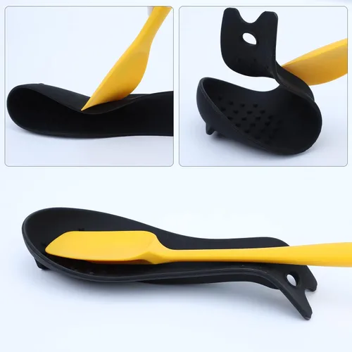 Vista 2 de MSY BIGSUNNY Soporte de cuchara de silicona para la parte superior de la estufa, soporte de cuchara resistente al calor, soporte para utensilios