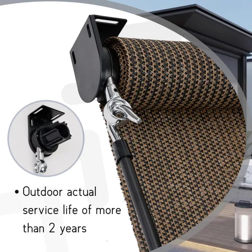 Vista 5 de Reemplazo universal, soporte de montaje para persianas solares de interior/exterior, conector de persiana enrollable (soporte inalámbrico negro)