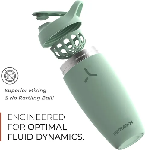 Vista 5 de Promixx Pursuit Botella Agitadora Aislada de Acero Inoxidable Botella de Agua y Vaso Agitador, 18 onzas, Coral