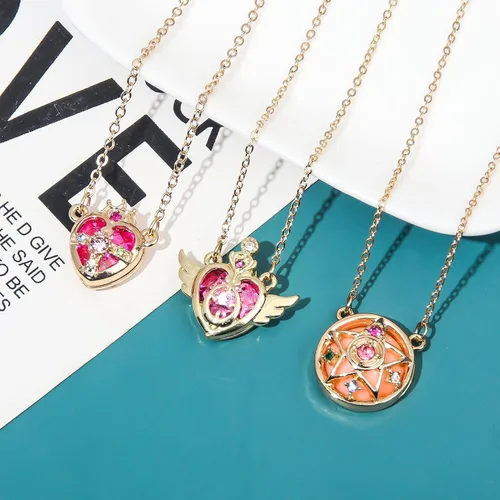 Vista 9 de POYAMUSE Collar con colgante de estrella guardiana de anime para mujer, joyería de cosplay