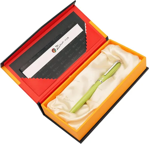 Vista 29 de erofa Picasso 916 - Pluma estilográfica negra mate con caja, bolígrafo de caligrafía doblada de titanio negro
