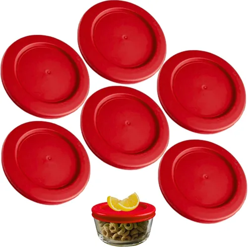 Vista 16 de KlareWare Tapas de repuesto para 2 tazas, tapas de plástico sin BPA para Pyrex 7200, Anchor Hocking (paquete de 4, azul) - Contenedores no incluidos