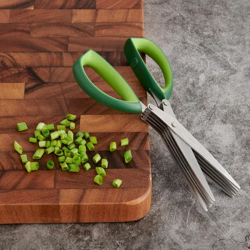 Vista 5 de Cutlery-Pro Tijeras de hierbas de 5 cuchillas y tijeras de cocina, cuchillas de acero inoxidable