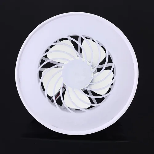 Vista 3 de Ventilador de techo de 5.79 "con luz de 3 modos de ajuste de ventilador de techo de perfil bajo E27 con tapa para dormitorio cocina