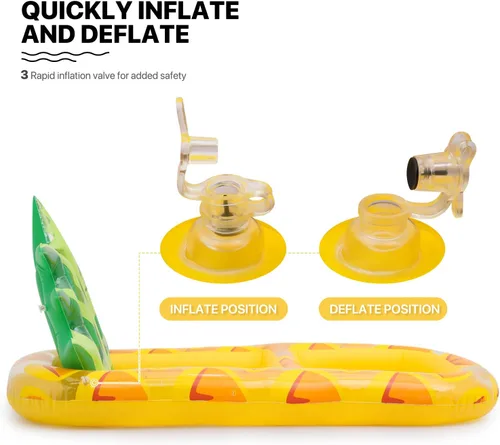 Vista 8 de MoNiBloom Flotadores inflables 2 en 1 para piscina para adultos, flotadores gigantes de piscina con portavasos desmontable, tumbona de agua