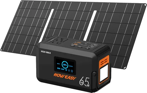 Vista 10 de HOWERASY Portable Power Station 98Wh, 135W(270W Peak) Solar Generator Negro