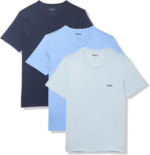 Vista 8 de BOSS Paquete de 3 camisetas de algodón bordadas con logotipo para hombre
