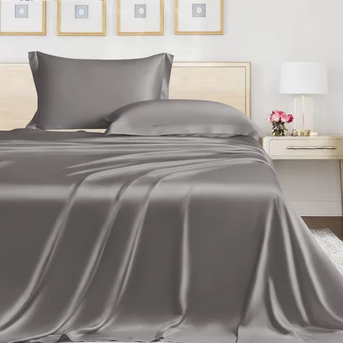 Vista 42 de LINENWALAS Sábana plana Full solamente - Sábana de cama de rayón derivado de seda de bambú, sábana premium transpirable refrescante, sábana superior