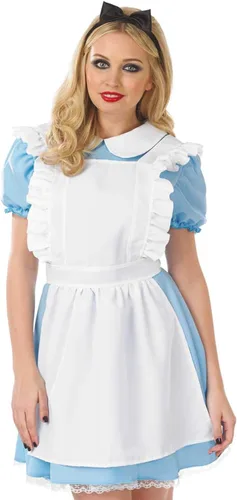 Vista 2 de fun shack Disfraz de Alicia para mujer, vestido azul, disfraz de Alicia, disfraces de cuento de hadas, disfraces de Halloween para mujeres adultas